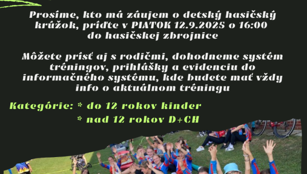 Zápis do detského hasičského krúžku